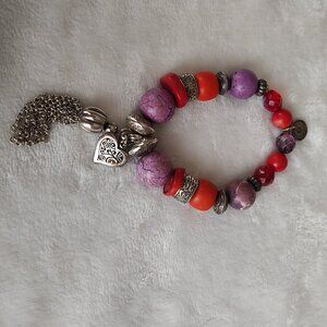 Vintage 1980's Chorange Bijoux Paris Beaded Stretch Bracelet